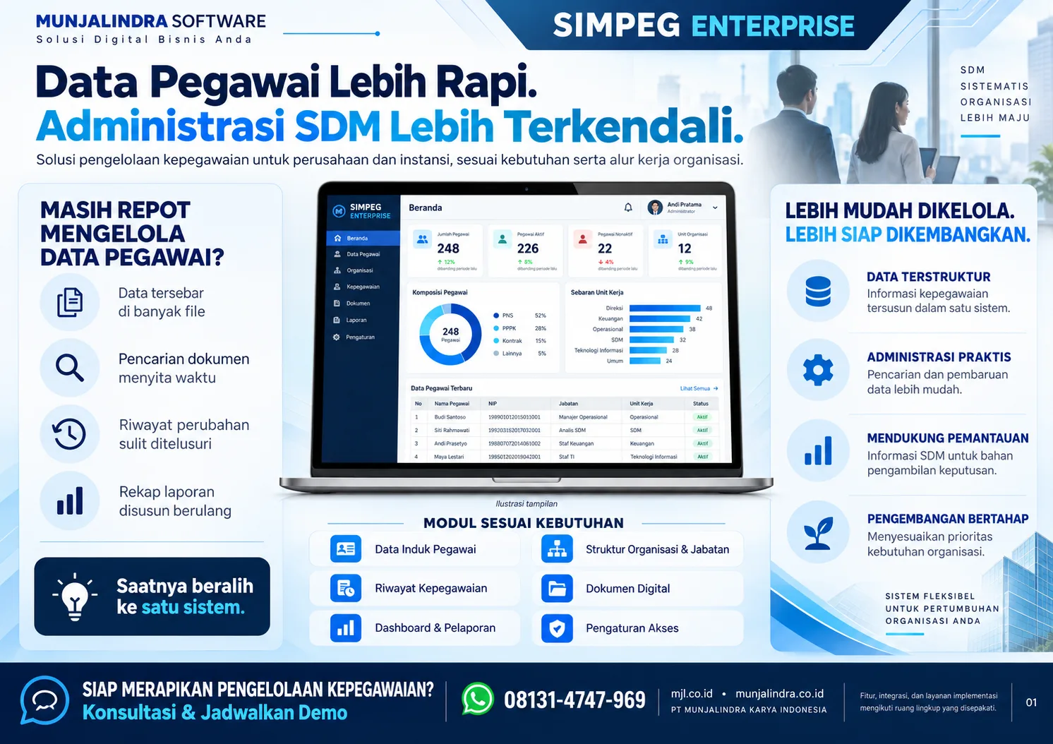 Ilustrasi antarmuka SIMPEG Enterprise