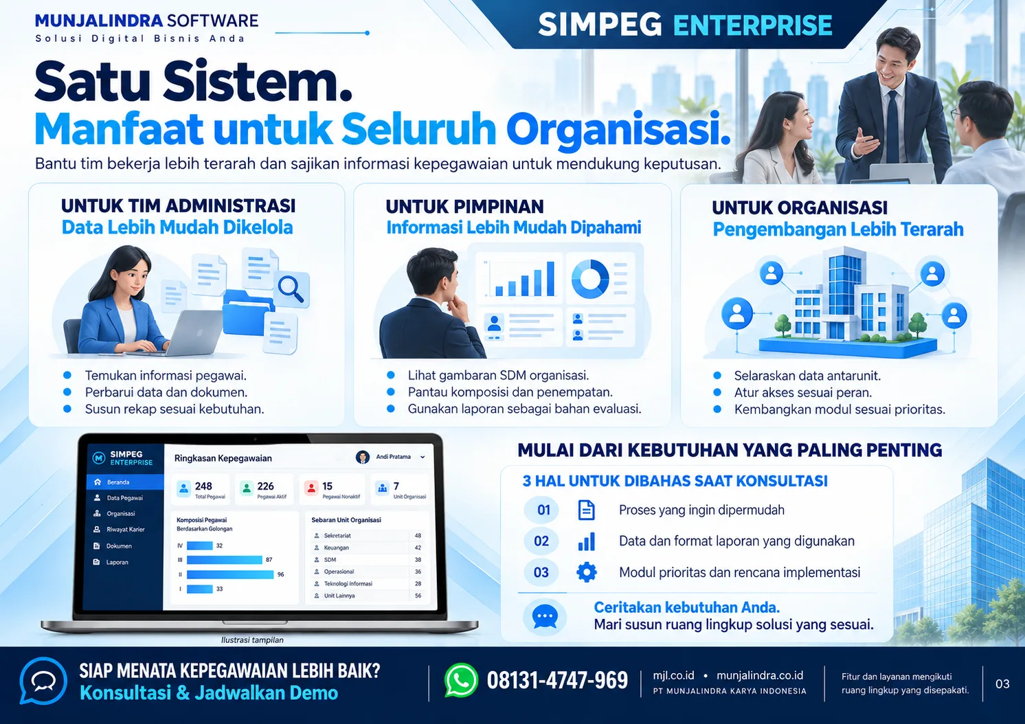 Ilustrasi antarmuka SIMPEG Enterprise