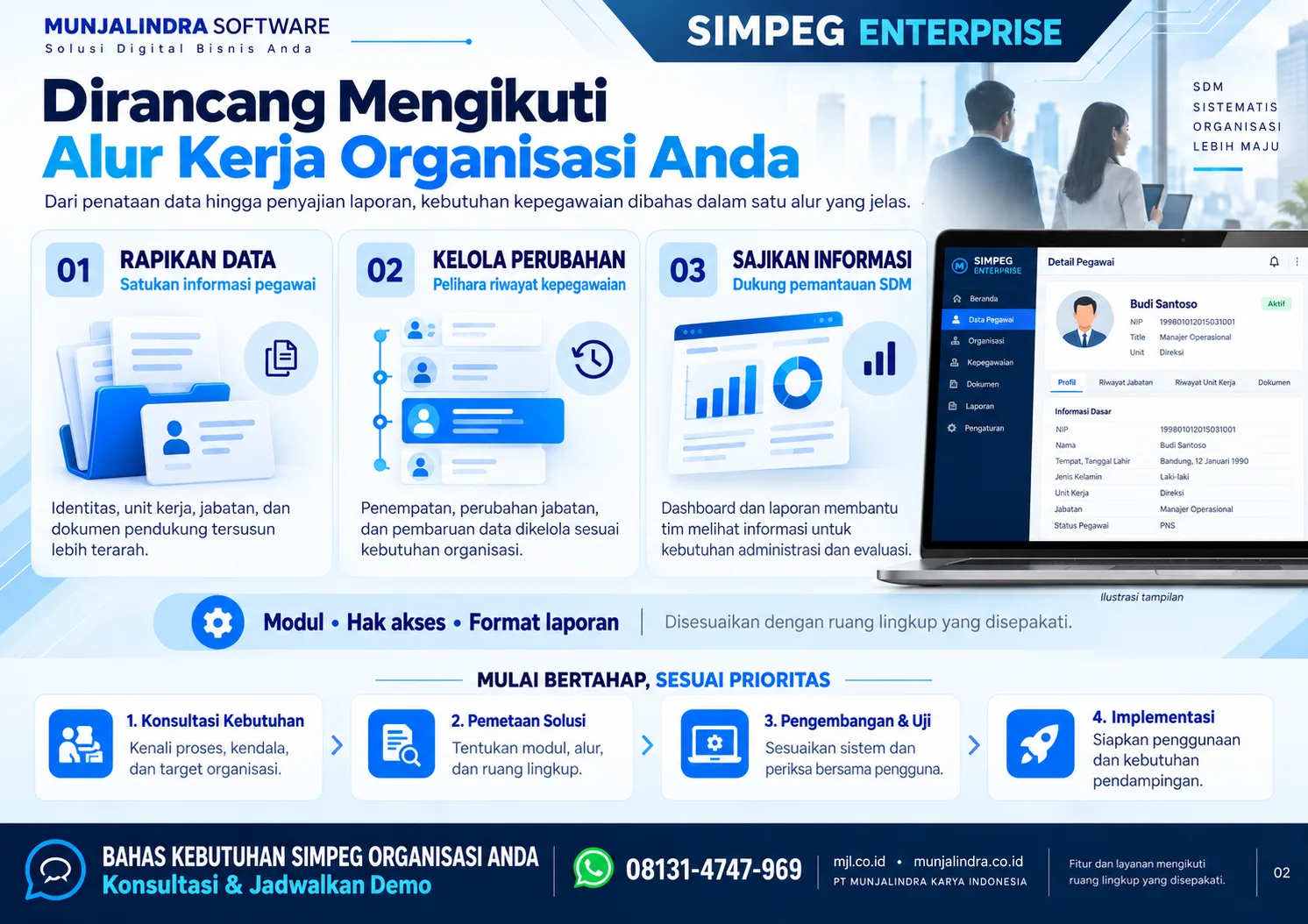 Ilustrasi antarmuka SIMPEG Enterprise
