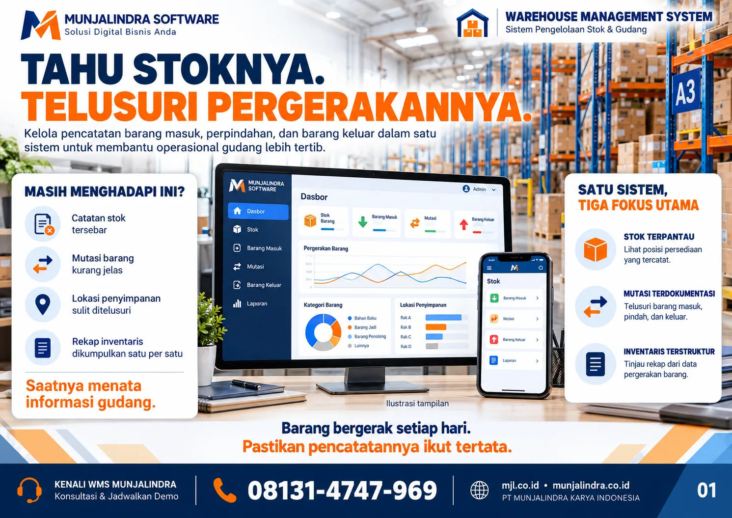 Ilustrasi antarmuka Warehouse Management System