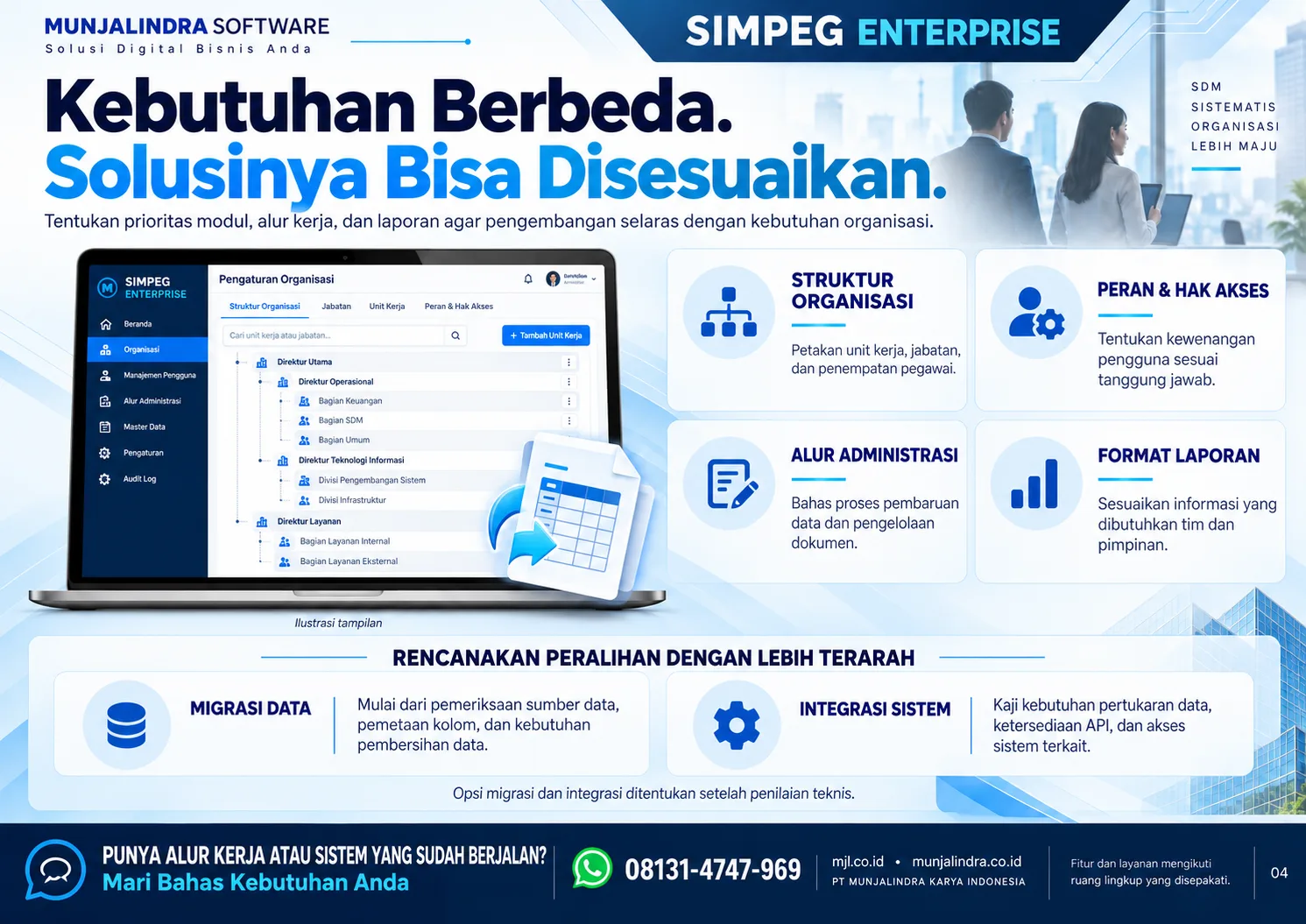 Ilustrasi antarmuka SIMPEG Enterprise