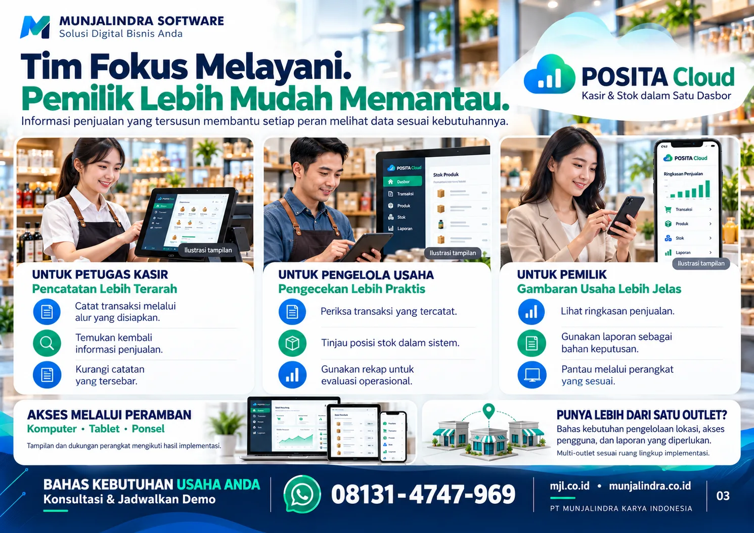 Ilustrasi antarmuka POSITA Cloud